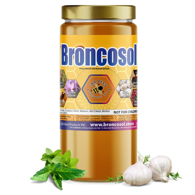 BRONCOSOL MAX – Honey Infused with Eucalyptus, Mint, Zaffron, Garlic, Radish, Molasses, Elderberry And Natural Extracts | Smooth & Flavorful Honey, 12oz